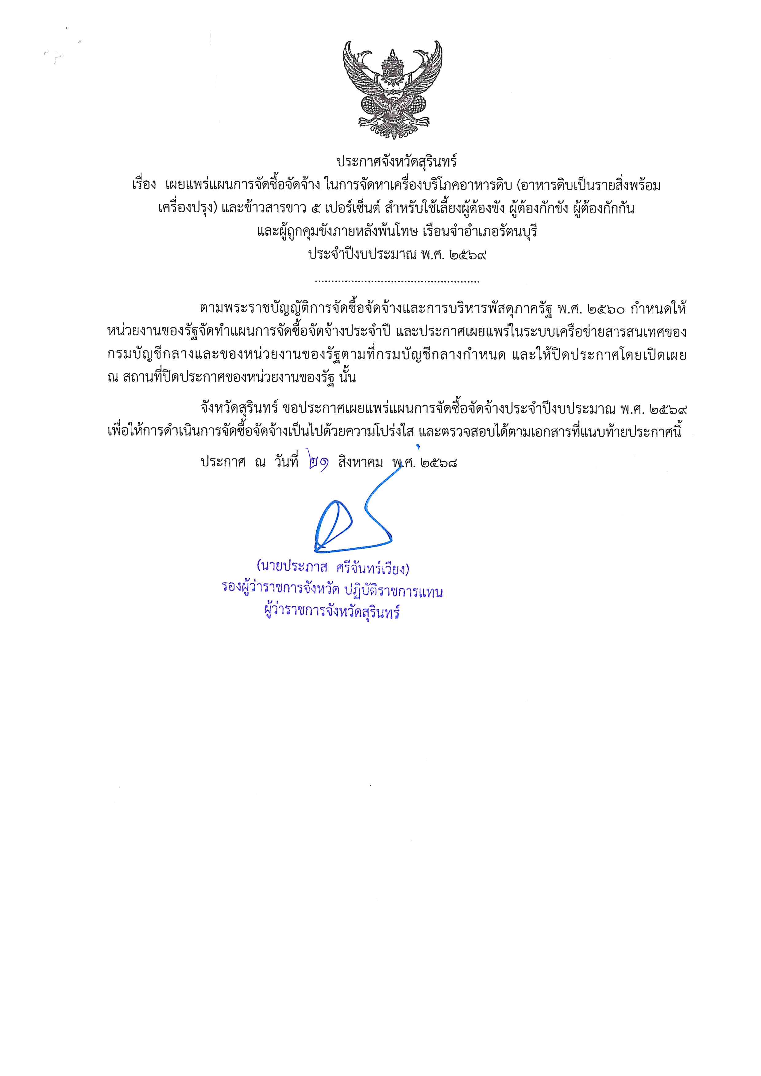 ประกาศ แผนอาหารดิบ1